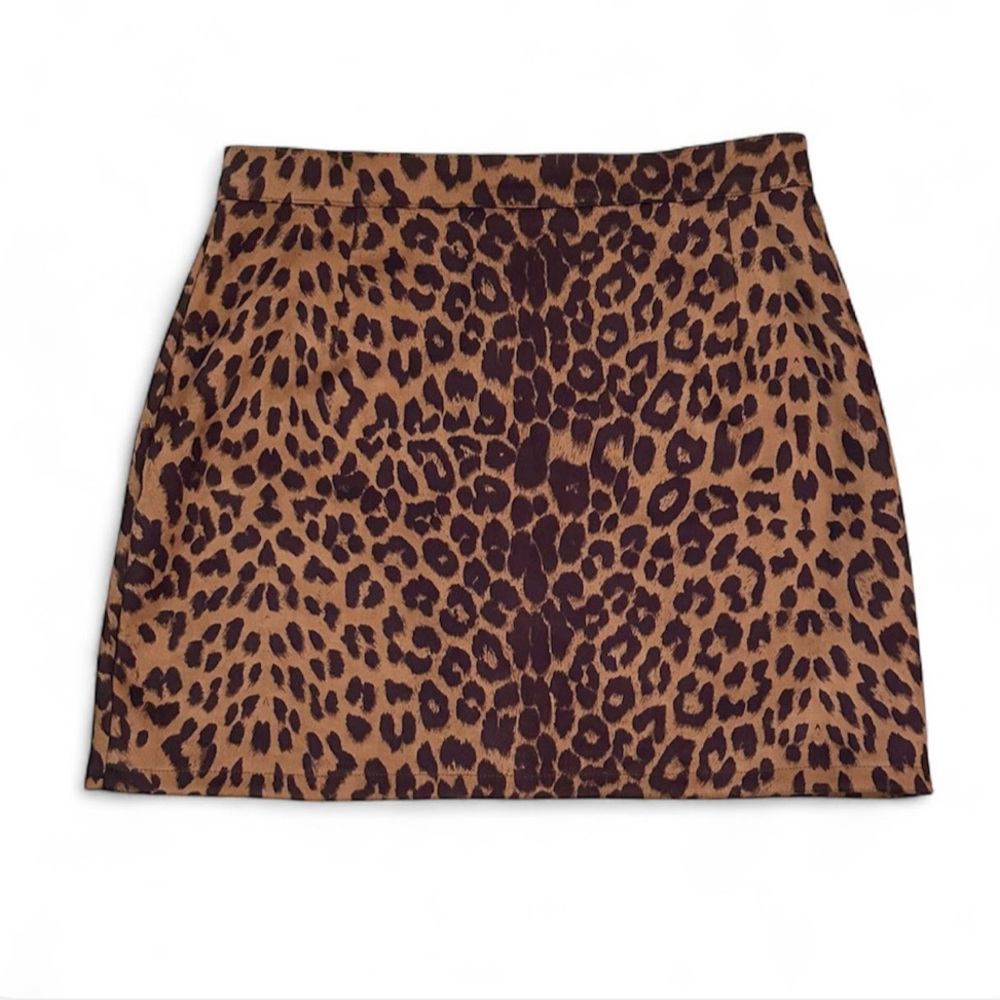 Cheetah/Leopard Print Brown Mini Skirt